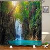 3d Printing Green Forest Waterfall Shower Curtains Waterproof Bathroom Curtain With Hooks Bath Curtain 180*200 Polyester Fabric