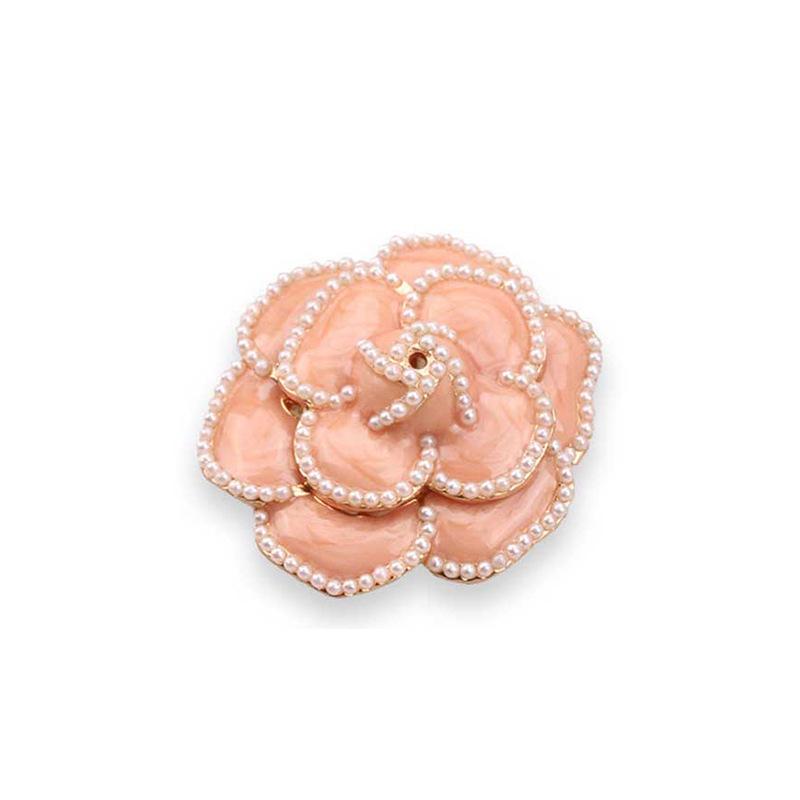 

Классическая брошь-камелия - европейский, американский и корейский стиль, аксессуар для пальто красный/оранжевый