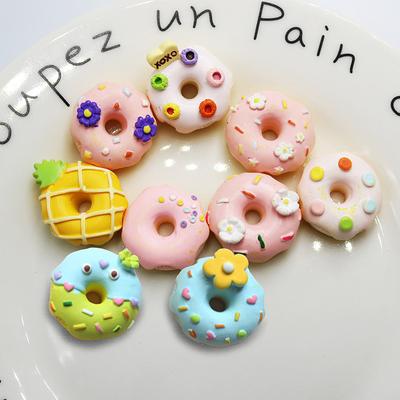 CH10 5Pcs Cartoon Polychrome Mini Donut Beads Jewelry Bulk Beads Make Bracelets DIY Pacifier Chain Jewelry Material Accessories