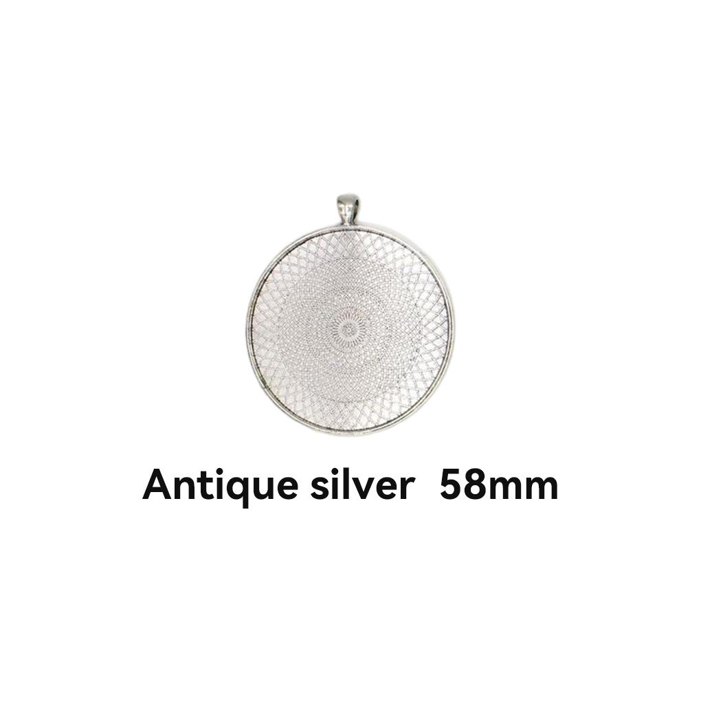 Women Men Vintage Style Round Pendant Base Necklace Hanging Decoration Jewelry Handmade Handicraft Accessories