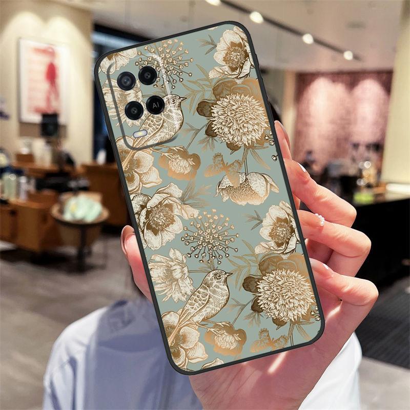 Garden Birds Case For Oppo A40 A60 A80 A18 A38 A58 A78 A98 A16 A76 A96 A15 A17 A77 A74 A94 A54 A57S Cover