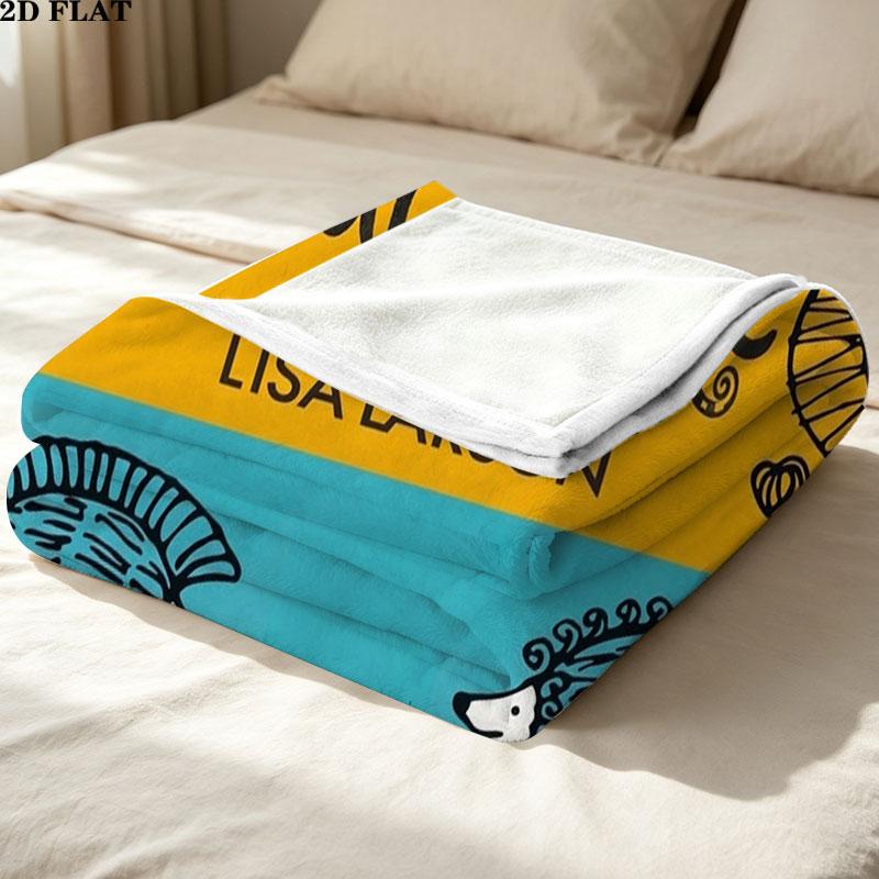 1PC Animal Parade Custom Name Patterned Flannel Blanket Suitable For All Seasons for Home Decor Warmth and Comfort Gifts Holiday Gift
