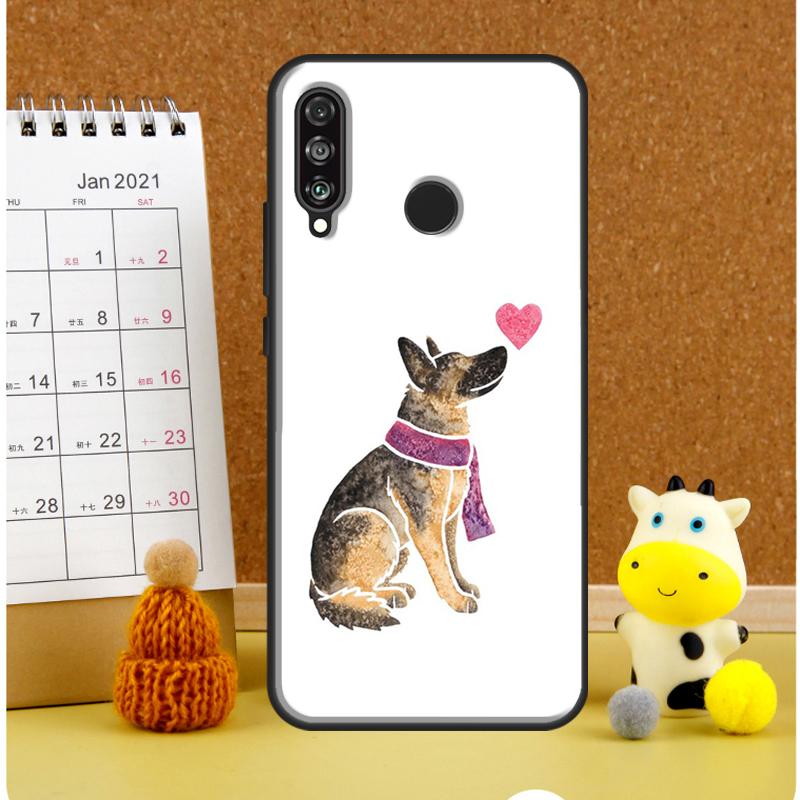 German Shepherd Dog Cartoon Case For Huawei Nova Y70 Y60 Y61 Y91 Y90 10 9 SE 5T 7i 8i 11i 11 P20 P40 Lite P30 Pro Cover