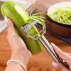 2 in 1 Stainless Steel Julienne Vegetable Peeler Multi-Functional Fruit & Veggie Shredder Slicer and Grater for Potatoes (Silver, 18 x 8.2 x 2.3 cm)