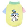 Halloween Cute Ghost Print Pet T‑Shirt Cats & Dogs Soft Cotton Clothes Outfit For Bichon French Bulldog Holiday Party Costume