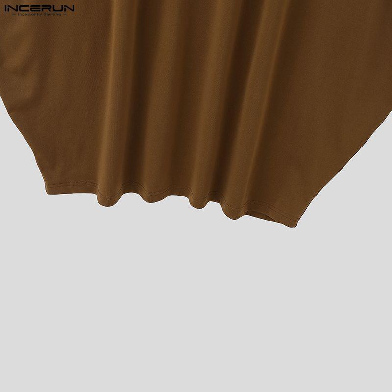 INCERUN Herren Damen Sommer Ärmellos Lässig Locker Lang Kleid Roben