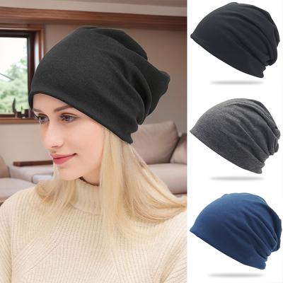 Chapéu Gorro de Malha Macio Elástico Fashion Slouch Para Esportes ao Ar Livre À Prova de Vento Chapéu de Inverno Feminino Chapéu Masculino Touca Capuz para Cabeça Masculina
