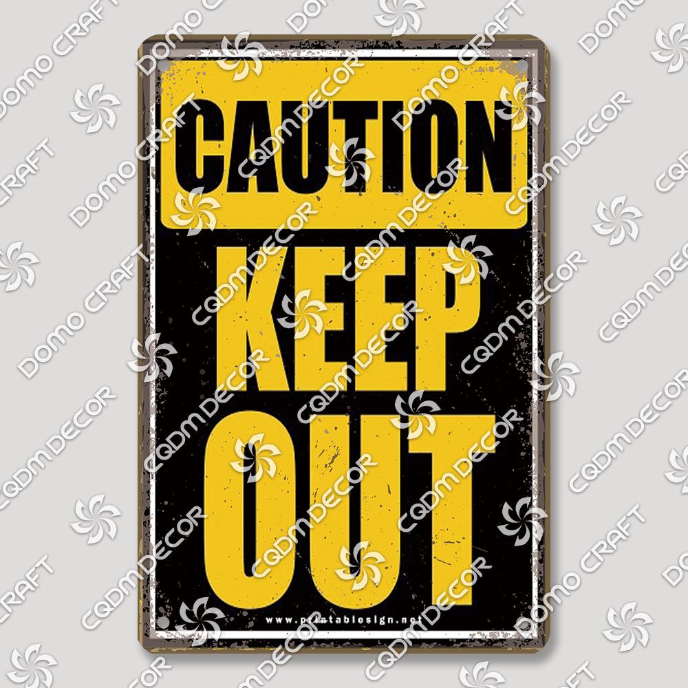 Warning Keep Out Tin Sign Metal Plaque, Vintage Notice Cameras Caution Danger Poster, Wall Decor for School Mall Home