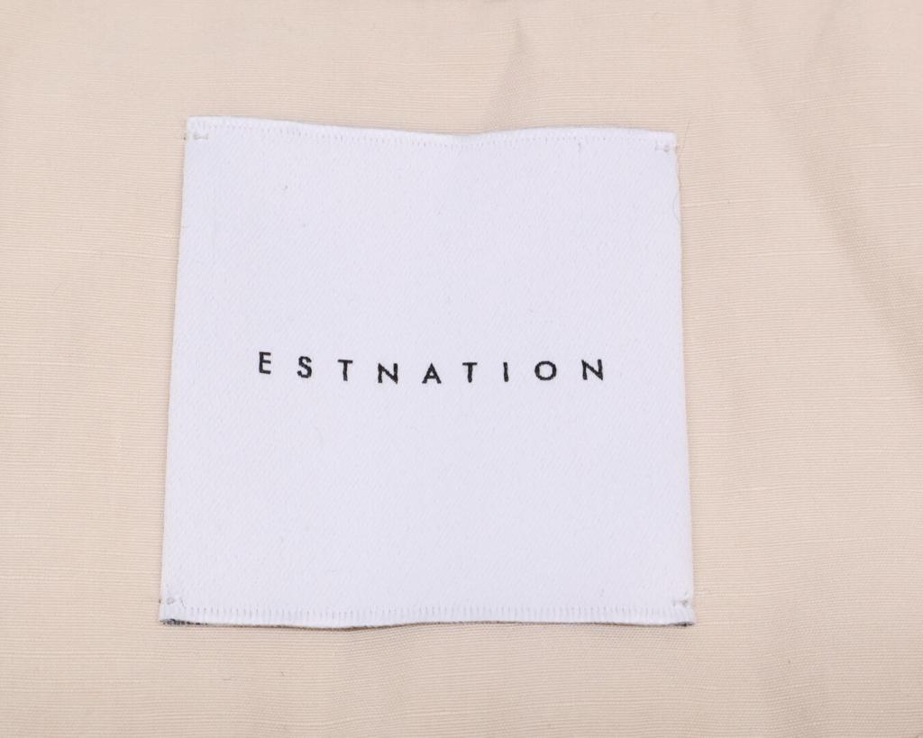 ESTNATION Cotton linen piping long coat coat 36 IvoryUsed