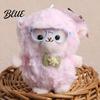 Cute Hanging Decoration Plush Sheep Doll Pendant for Bags And Keys Soft Curly Stuffed Animal Keychain Sweet Style Key Accessory with Bow Glasses