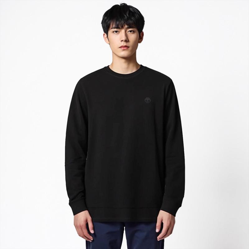 Timberland Mountain Series Outdoor Cotton Comfortable Casual Crew Neck Long Sleeve T-Shirt Men T-Shirts Black A5XVK-X65