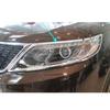 For Kia Sorento L 2009 2010 2011 2012 Car Front Head Light Lamp Detector Frame Stick ABS Chrome Trim Cover Molding Part 2pcs