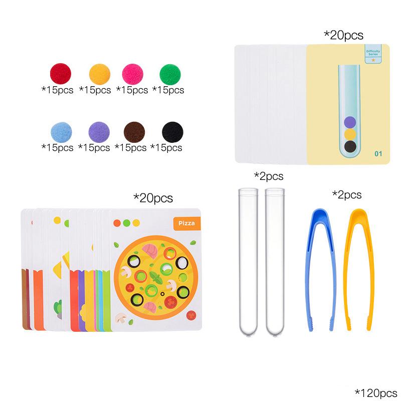 Numărând Pompoane cu Cărți de Sortare Potrivite Învățare Matematică Preșcolară Educație STEM Activități de Abilități Motrice Fine Jucării pentru Copii Cadouri