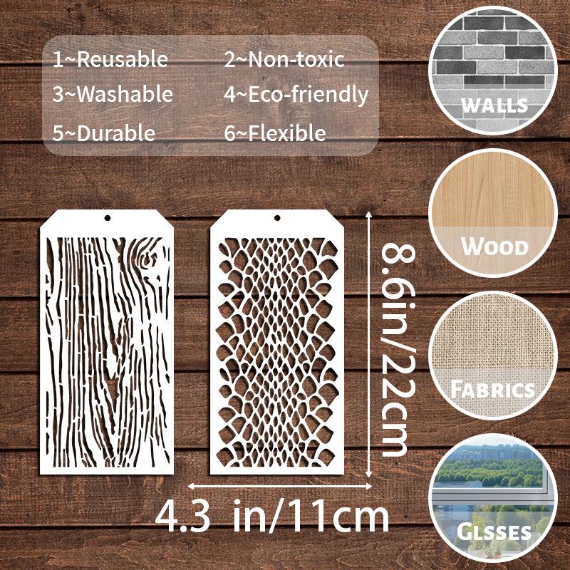 New Style, 12 Pieces, Grid Texture Theme, Template, DIY Theme, Manual Account Drawing, Hollow DIY Template, Home Decoration