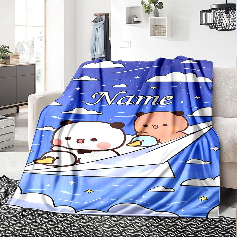 Personalisierter Name Persönlichkeit Bubu Dudu (4) Decke Weich & Warm Sofa Büro Bett Reise Mittagspause Decke, Geschenk Geeignet für Alle Jahreszeiten