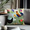 Fashion RRrooster Doodleful Cushion Cover Antidustmite Pillowcase Invisible Zipper Silky Short Plush Sofa Cushion Cover