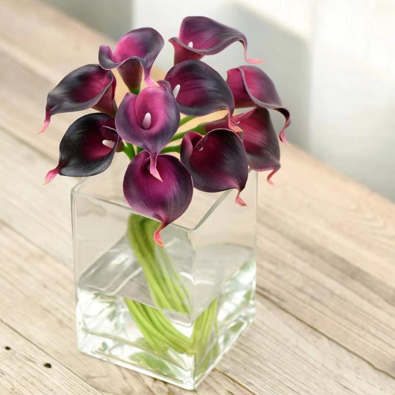 6PCS In Stock Calla Artificial Flowers for Decoration,Wedding Bridal Bouquet,for Home Room Office Table Decor  Calla Fake Flower