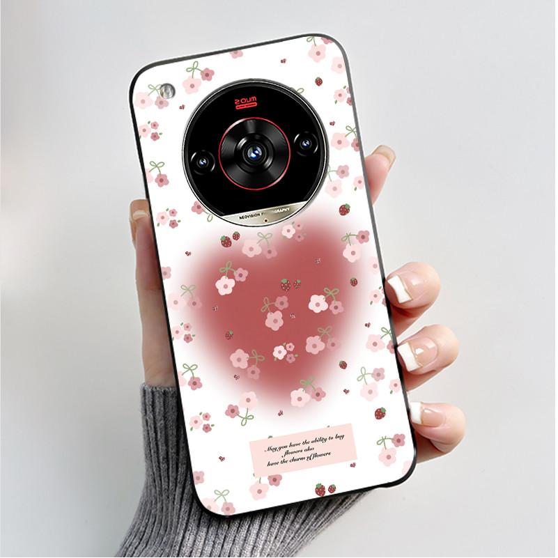 Printed Phone Case For ZTE Nubia Focus 2 Ultra 5G Funda Capa Soft Silicone Black Shell Cover Cute Flower Cartoon Casing Coque