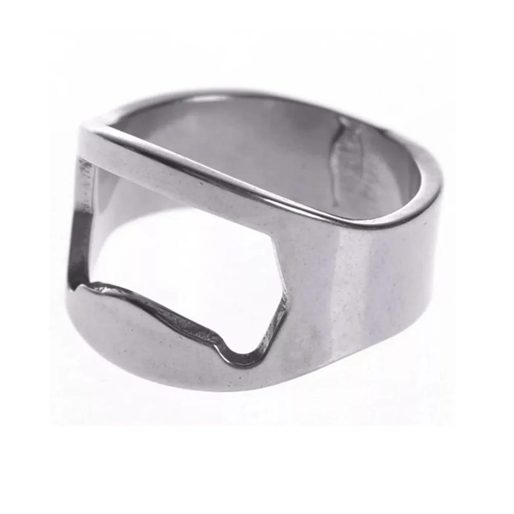 Mini Can Opener Stainless Steel Bottle Opener Ring-shape Bottle Beer Opening Remover Kitchen Gadgets Bar Finger Opener Tools
