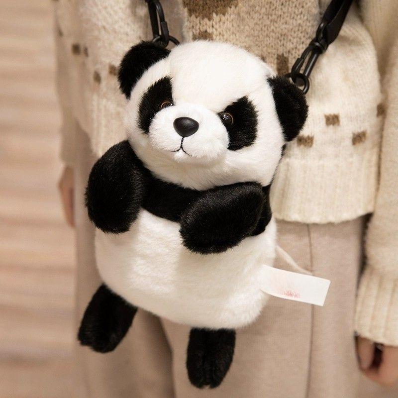 Soft Stuffed Animal Plush Bag Backpack Red Panda Leopard Tiger Koala Plushies Phone Coin Purse Bags Girl Gift Messenger Bag