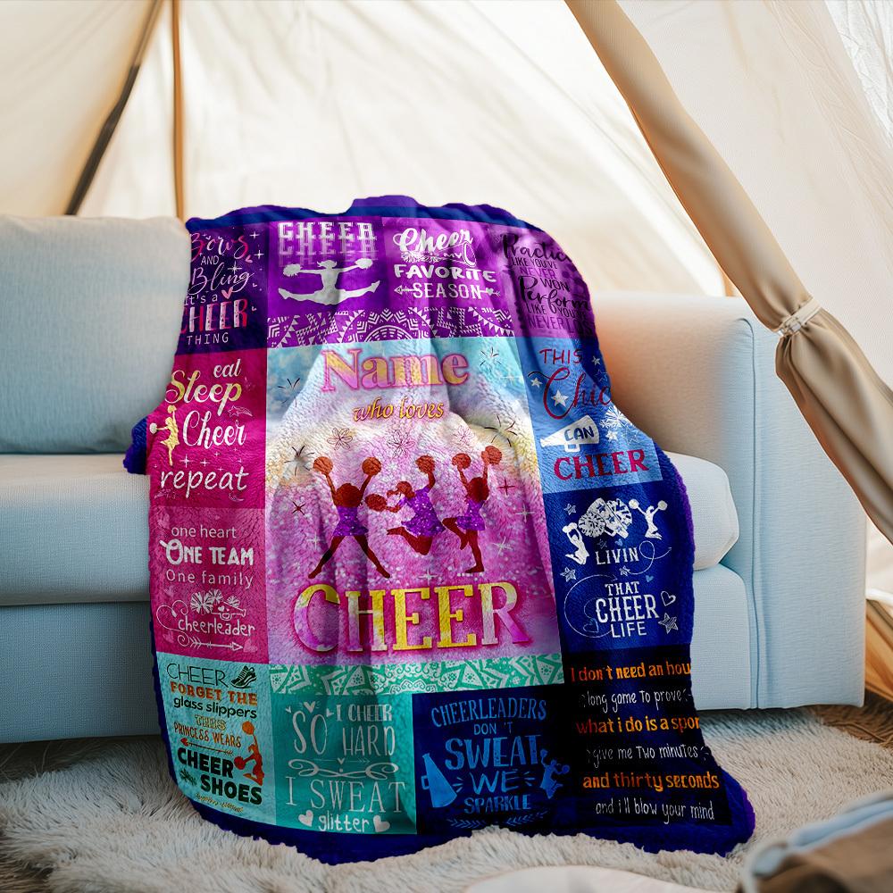 Cheerleading Outdoor Customize Your Name Blanket Comfortable Soft Lightweight Allseason Multipurpose Blanket For Travel Camping Picnics Sofa Office
