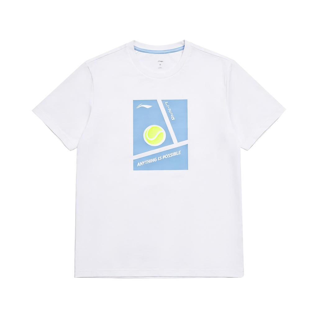 Li Ning Tennis Pattern Casual Fashion Sports Trend Design Short Sleeve T-Shirt Men Tops AHSUF81-1