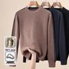 Hengyuanxiang Herren 100% Wolle Rundhals Winterpullover
