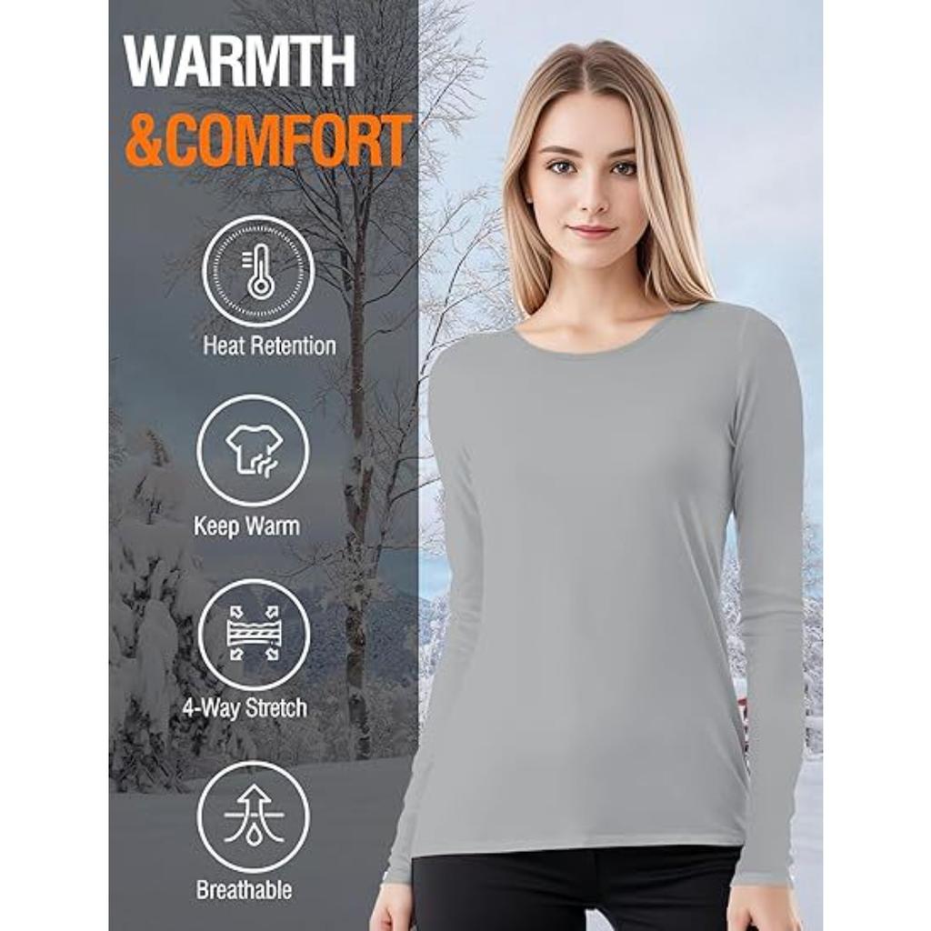 Lenjerie de corp caldă pentru femei pentru toamnă și iarnă, elasticitate ridicată și uscare rapidă, haine de fitness strânse pe corp și plușate, mâneci lungi