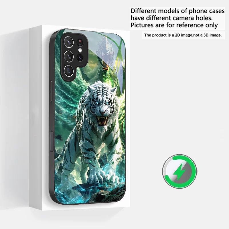 

A huge dragon and tiger Suitable For Samsung Galaxy S25 Ultra S20 FE S21 S22+ S23 Plus S24 S26 Edge magnetism Glass Phone Casee Galaxy S23 Ultra