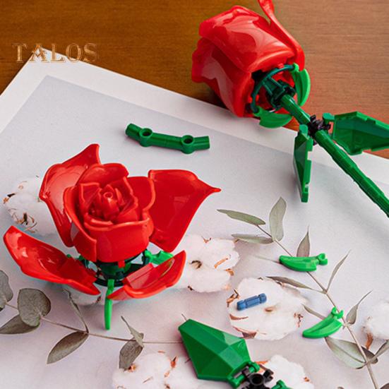 1 set Byggkloss Rosgren Gör-det-själv handgjorda färgglada blomblock Monteringsleksak Plast Blomväxter Dekoration Barn Vuxna Flickor Present