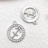 Zodiac Diamond-Studded Round Pendant Jewelry Set: Keychain, Bracelet, Necklace, Earrings