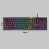 T-WOLF T80 Gaming Keyboard Retro Punk Round Keycap Wired Mechanical Keyboard with Colorful Backlight, Black