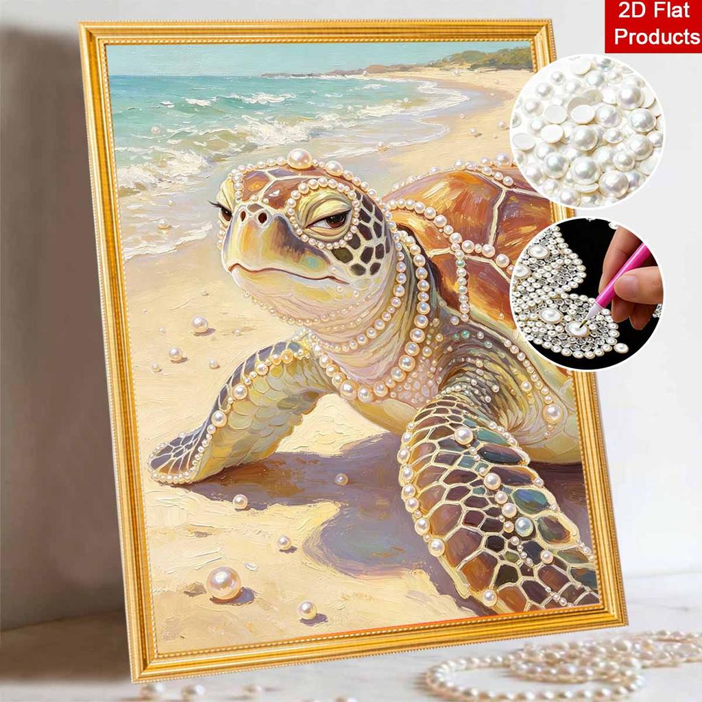 Pearl Painting Kit Sea Turtle Beach Ocean Theme DIY Handmade Home Decoration Painting