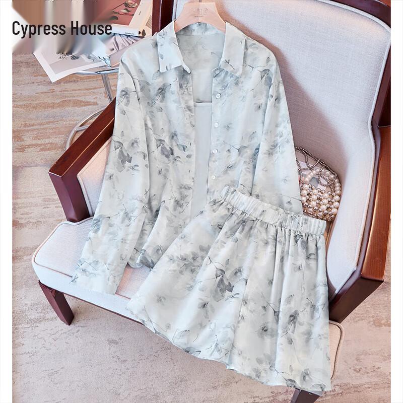 

Women s Fashion Lapel Shirt & Shorts Set S