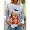Móda Vánoce Sněhulák Dámské Tričko s dlouhým rukávem 3D vzor Podzimní Santa Claus Dámský Top Harajuku Pulovr Oblečení