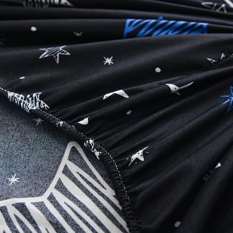 1Pc Star Print Fitted Sheet Elastic Bedsheet Home Bed Cover Single/Double/Queen Size Mattress Protector Sabanas (No Pillowcase)