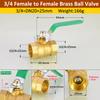 Brass Ball Valve 3/8'' 1/4'' 1/2" Male To Female Thread Connector Joint Copper Pipe Fitting Coupler Adapter 8/10/12mm Hose Barb
