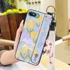 Anti-knock Wrist Strap Phone Case For Itel A25/A35/A25 Pro Ring Back Cover Silicone Dirt-resistant Phone Holder Flower
