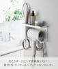 Yamazaki Tower Wall-Mounted Hair Dryer & Hair Iron Holder with Tray, White, W25 X D8.5 X H13.5cm (Includes Drywall Tweezers and Wood Screws for Less V