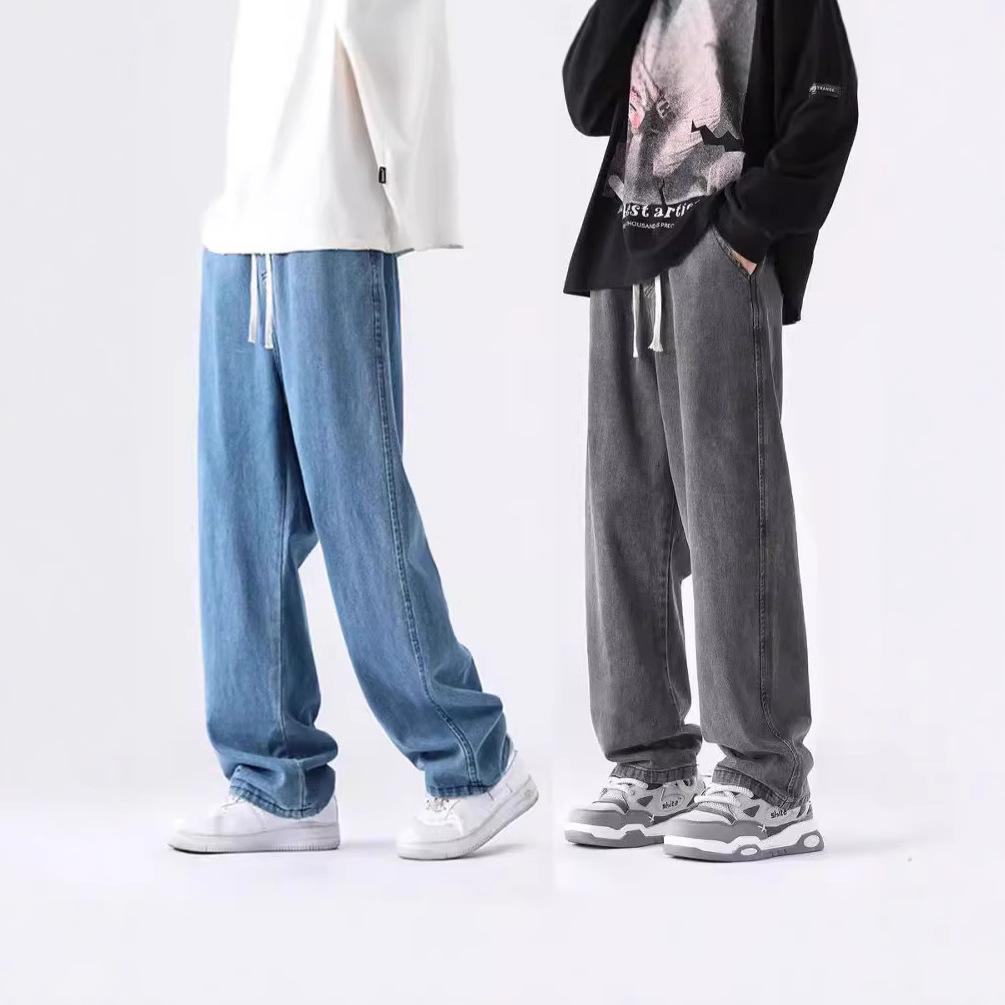 Jeans Men's Summer American High Street Trend Pants Wide Leg Straight Loose Casual Trend Casual Long Pants