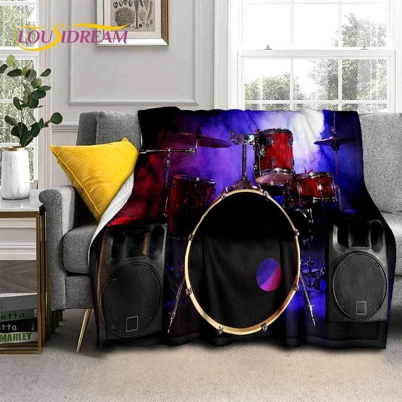 Drum Kit Drum Stand Set Music Instruments Soft Flannel Blanket for Beds Bedroom Sofa Picnic,Throw Blanket Outdoor Leisure Gift