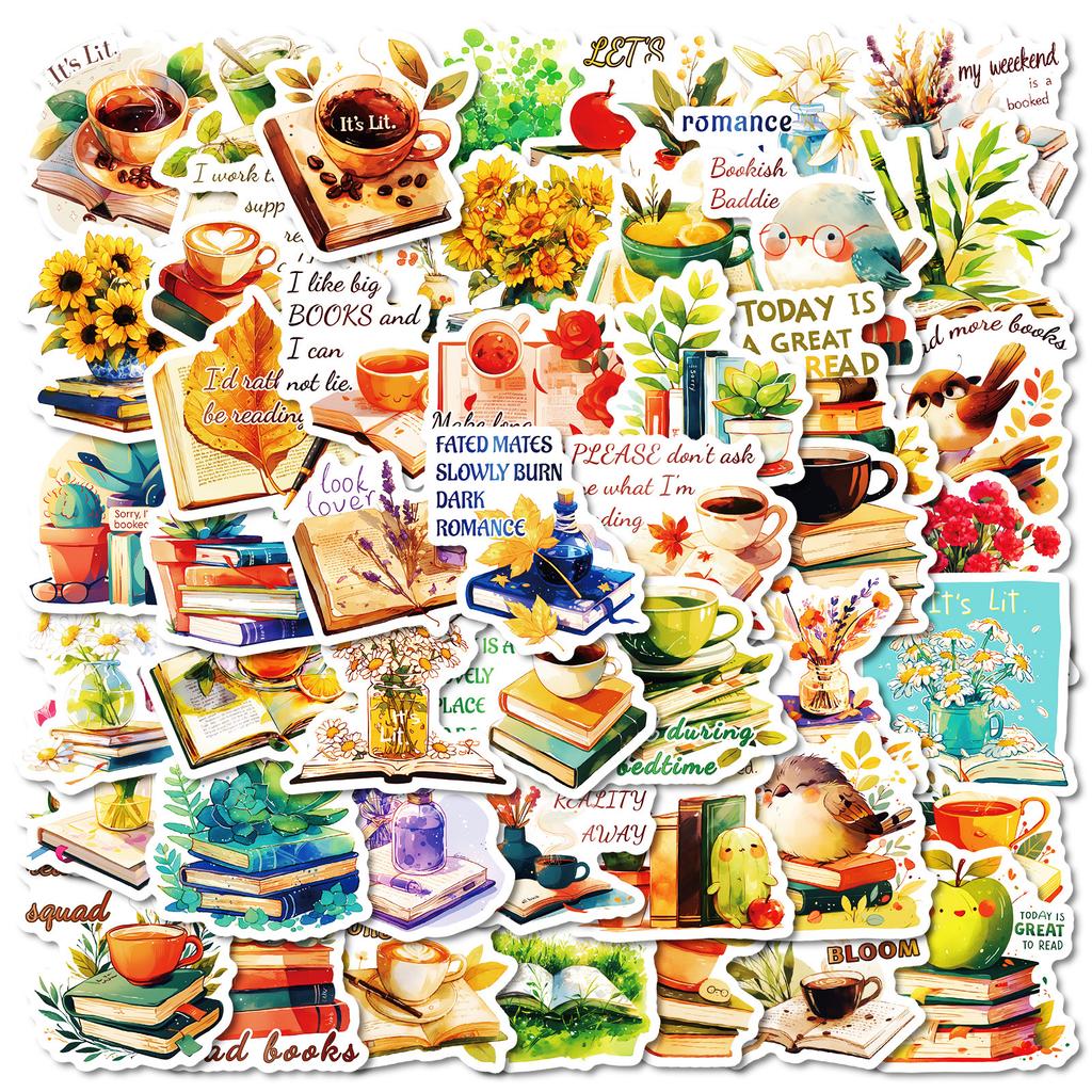 50 Creative Bookish Series Aesthetic Graffiti Stickers