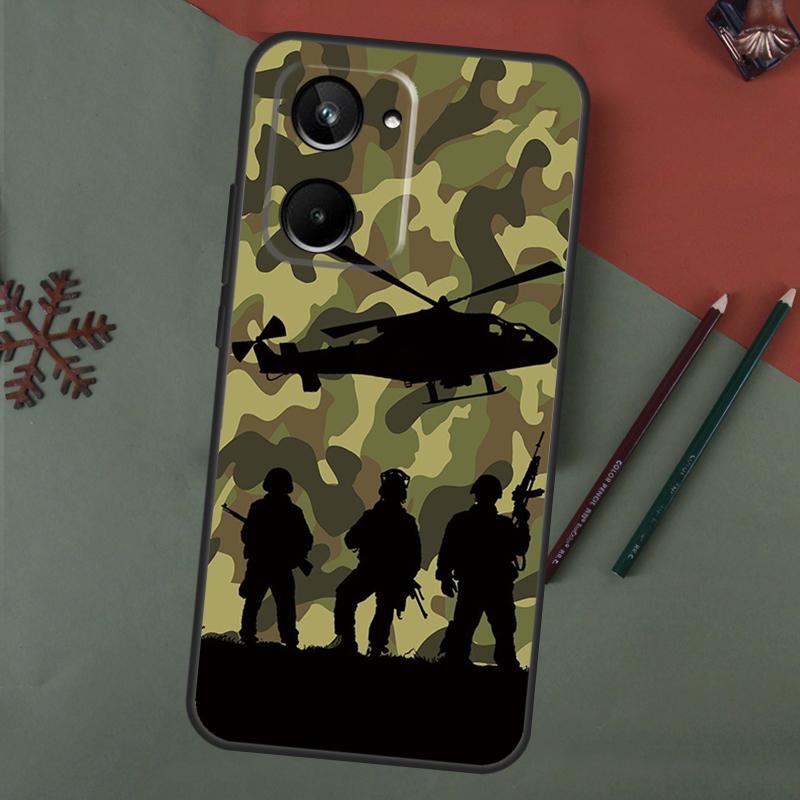 Camo military Army Case For Realme C61 C53 C55 C33 C63 C51 C65 C67 C71 C75 11 12 13 14 15 Pro Plus GT6 GT7 Pro