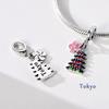 Original 925 Silver Travel Charm New York Rome Vienna Pendant Landmark Building Pendant Fit Bracelet Fine DIY Jewelry