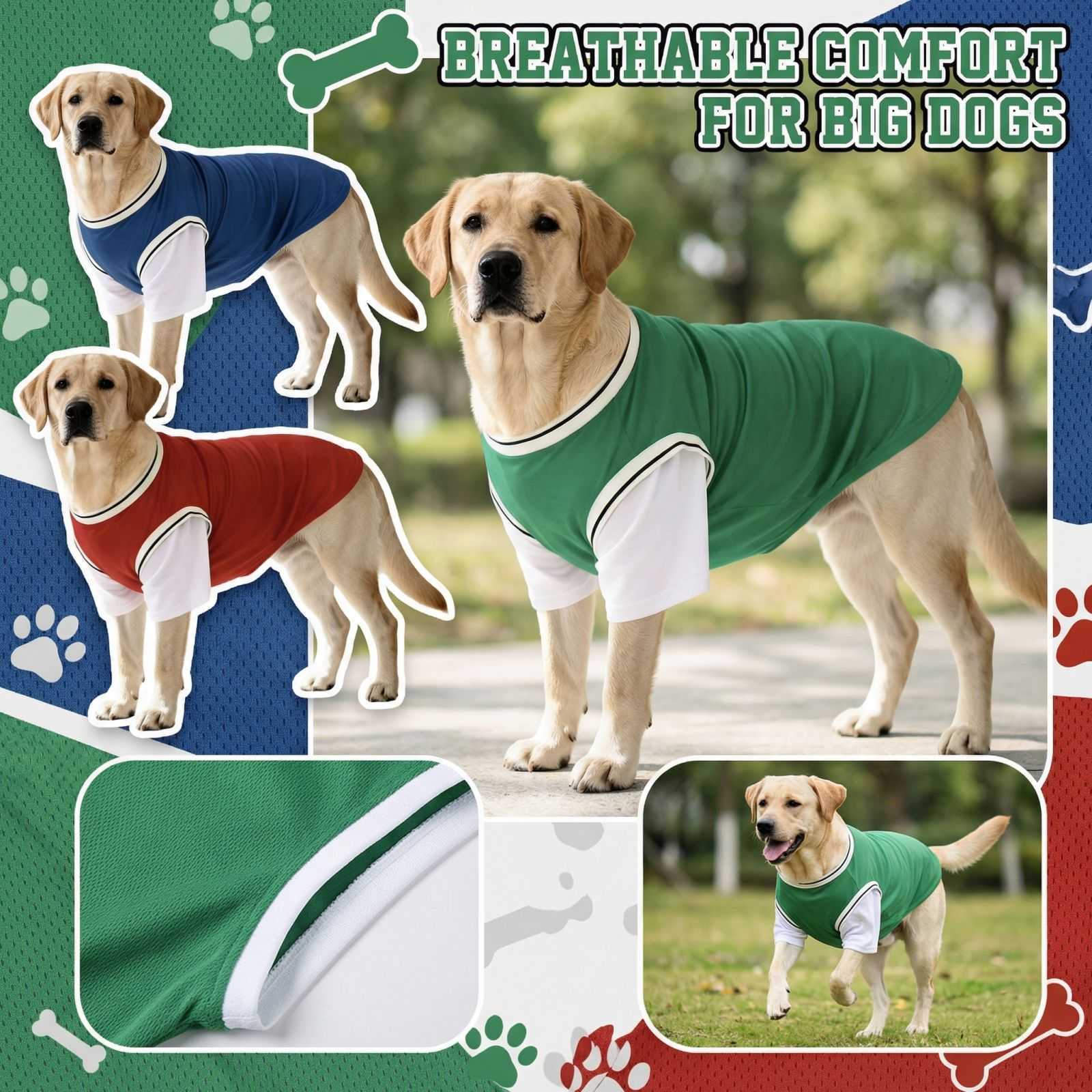 

Two Medium To Large-Sized Breathable Mesh Color Blocked Clothes For Pet Vacations XL винний