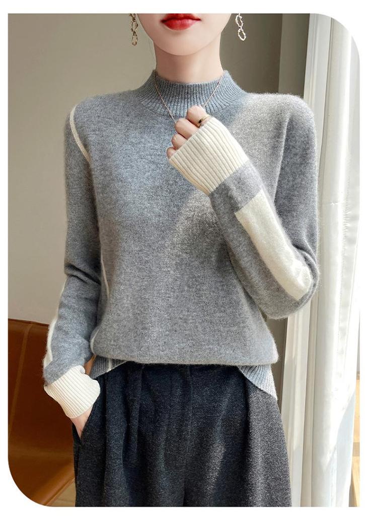 2024 Women's Autumn-Winter Slim Fit Wool Turtleneck Long Sleeve Sweater Top