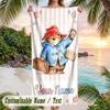 Paddington Beach Towel, Personalized Custom Text, Quick Dry Soft Large Towel For Swimming Pool Travel