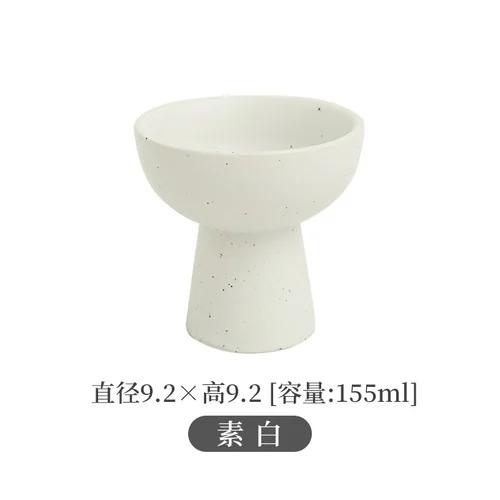 Tall Feet Bowl Japanese Ceramic Snack Bowl Yogurt Dessert Ice Cream Cup Retro Ceramic Fruit Dessert Plate Restaurant Tableware