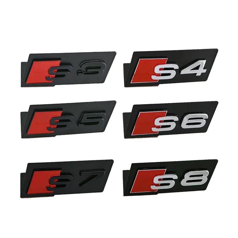 Car Styling Front Grille Badge Emblem for A2 Sline S3 S4 S5 S6 S7 S8 SQ5 SQ7 SQ3 A3 A4 A4L A6L A1 A5 A6 A7 Logo Accessories
