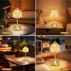 Cordless Table Lamp, Rechargeable Amber Glass Lotus Flower Lamp | 5200mAh touch lamp with 3 color modes and stepless dimming, battery operated lamp